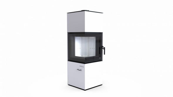 Печь DEFRO HOME QUADROOM, 9,6 кВт, белая сталь
