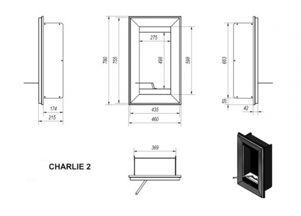 Биокамин CHARLIE 2 медь