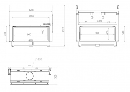 Каминная топка двойная 100x51 Г Echa Tech