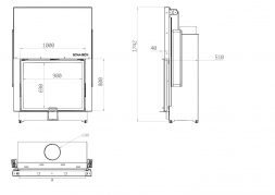 Каминная топка плоская 100 x 80 Echa-Tech